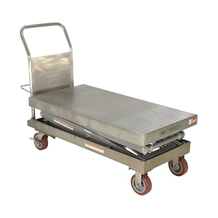 Vestil Partially SS Elevating Cart, 1.5K, 24x47.5 CART-1500-D-TS-PSS